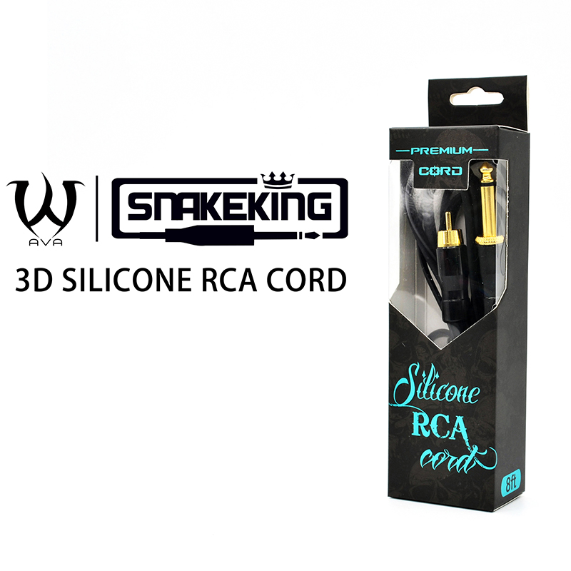SNAKE KING 2.4m Silicone Tattoo RCA Cord Black